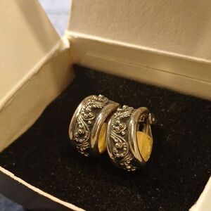 Vintage Cabot Silvertone Earrings Clip-On